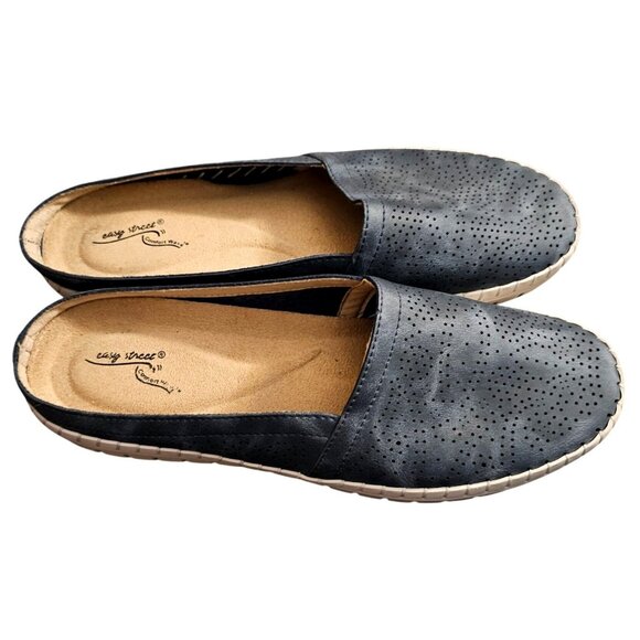 Easy Street Comfort Wave Womens Gray Slip-On Perforated Shoes Size 10 - Picture 2 of 6